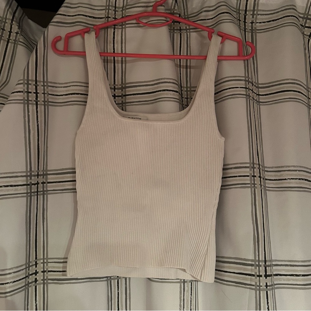 Babaton Ribbed White Tank